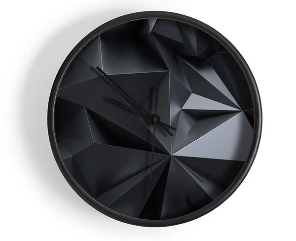 Grey triangles close up isometric Clock - Wallart-Direct UK