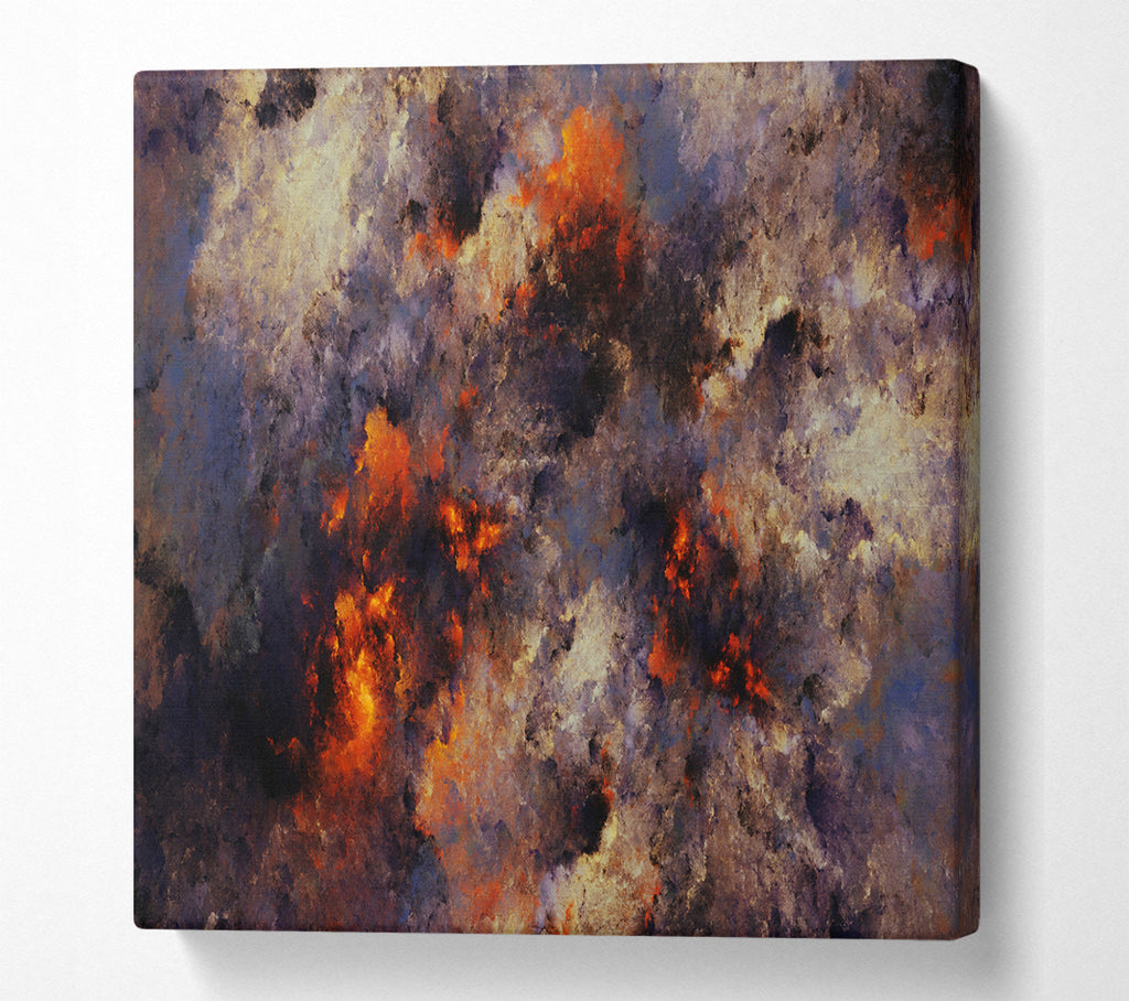 A Square Canvas Print Showing Volcanic ash colour splash Square Wall Art