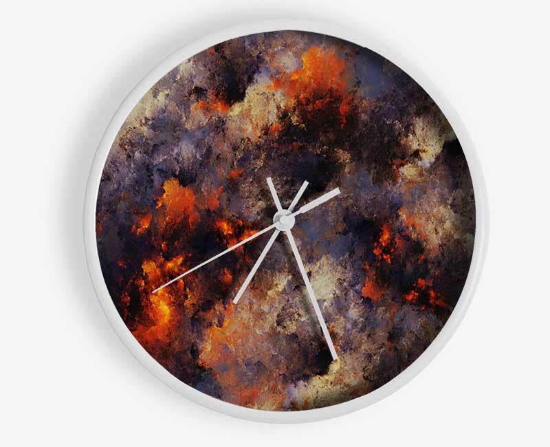 Volcanic ash colour splash Clock - Wallart-Direct UK