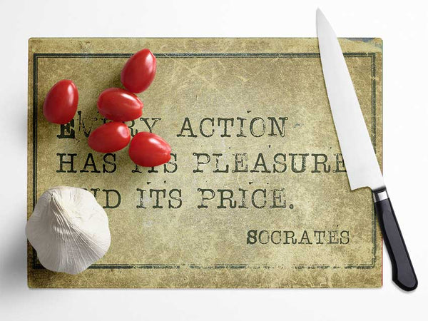 Socrates Quote Glass Chopping Board
