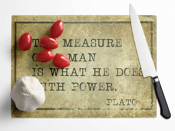Plato Quote 2 Glass Chopping Board
