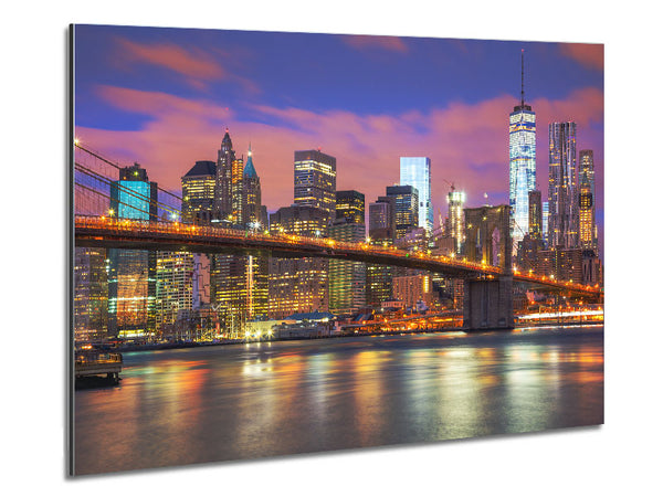 Licht auf einer Brücke in New York