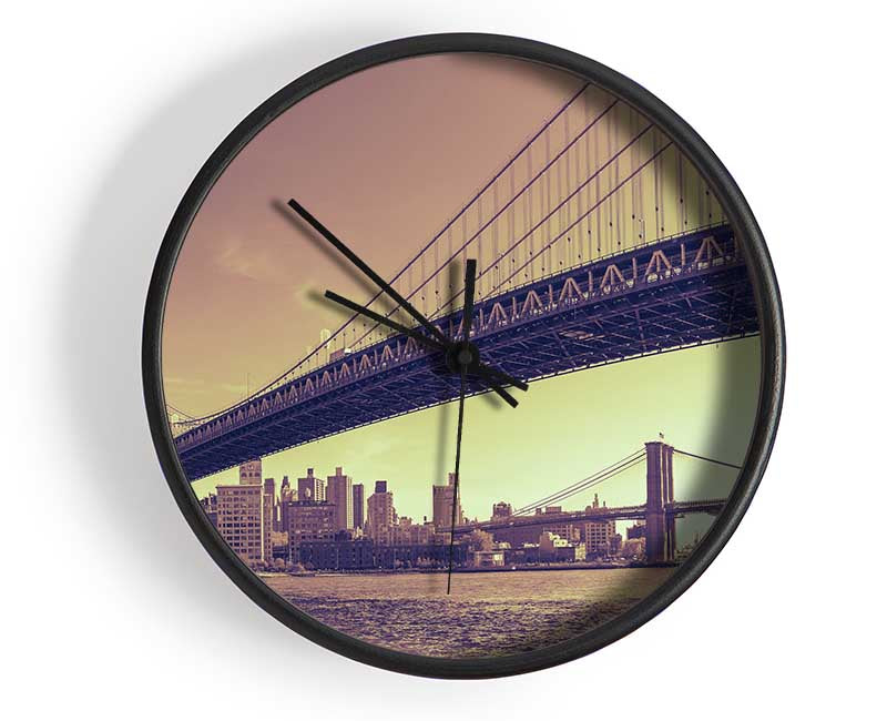 Vintage Bridge in sepia Clock - Wallart-Direct UK