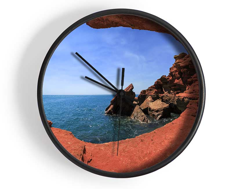 Sea from the view of a cave Clock - Wallart-Direct UK