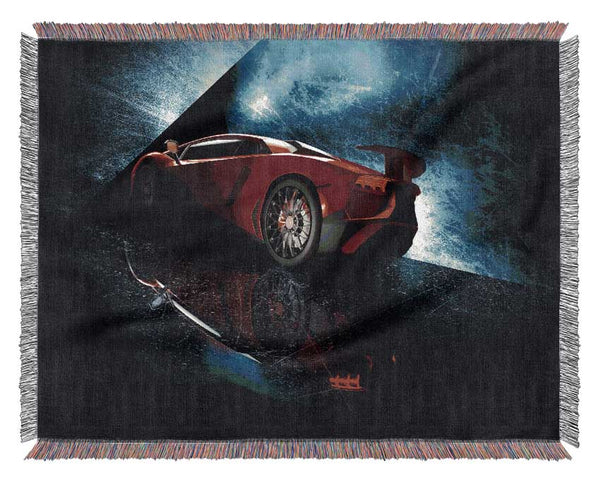 Red Supercar stanced Woven Blanket