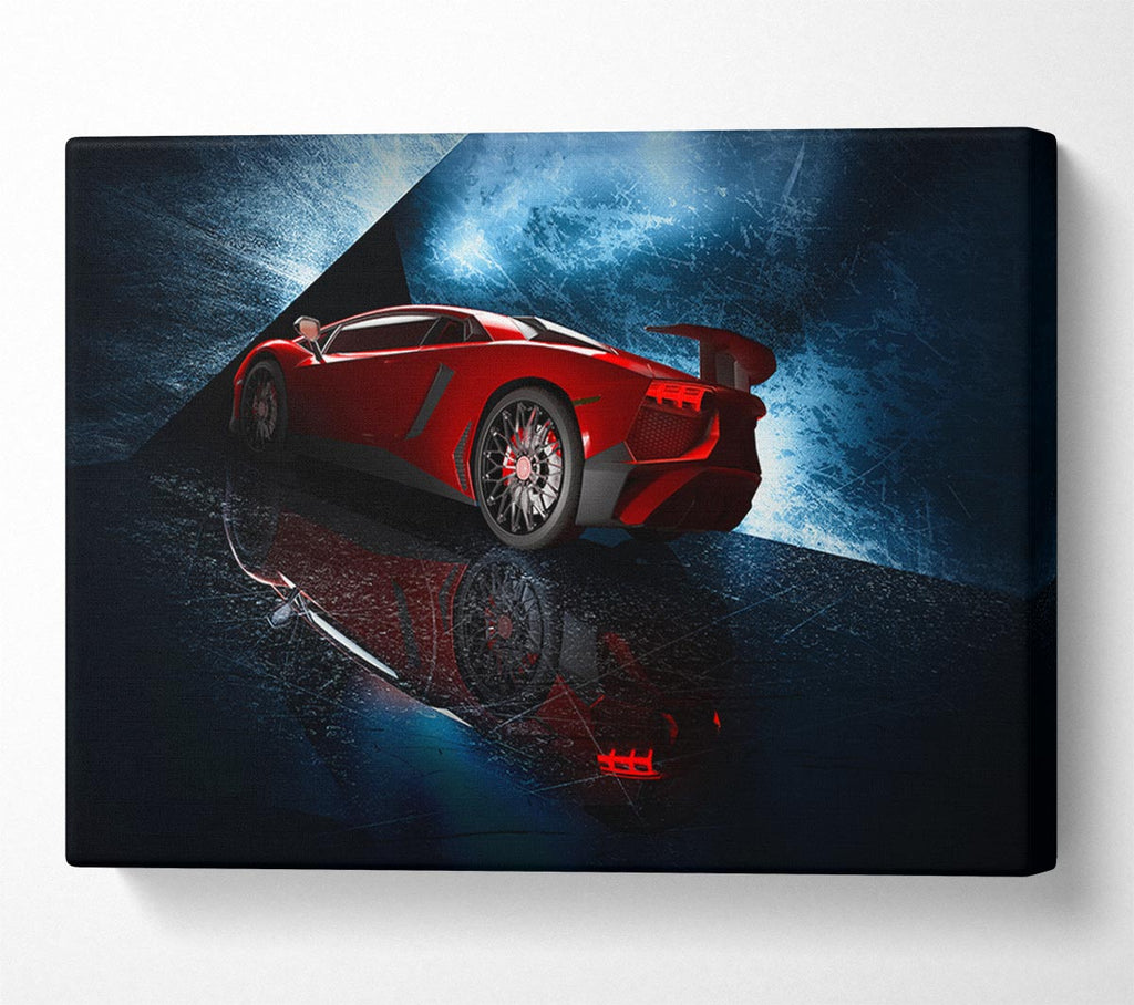 Picture of Red Supercar stanced Canvas Print Wall Art