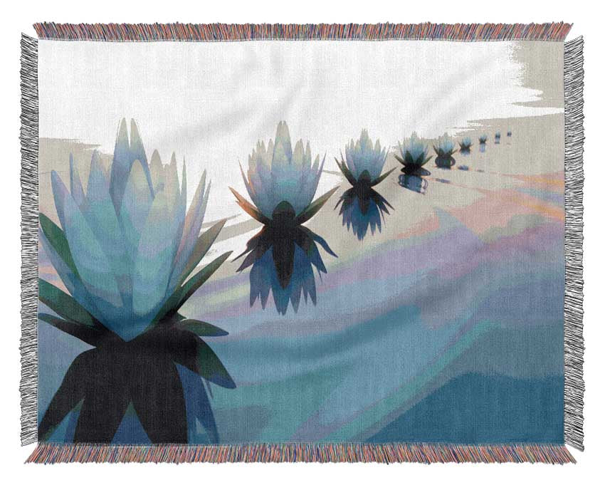 Waterlillies lined up Woven Blanket