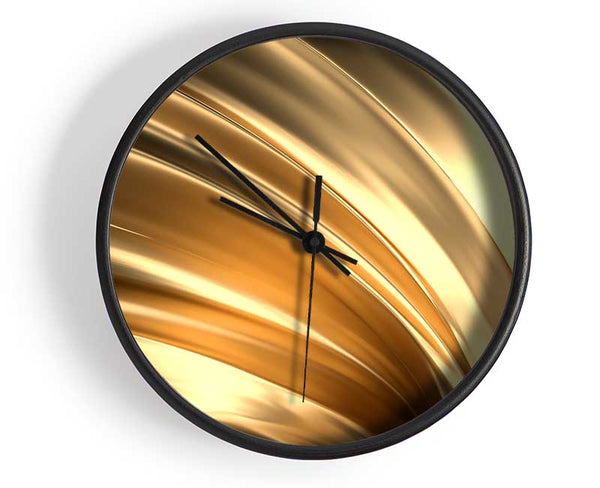Gold textured fabric Clock - Wallart-Direct UK