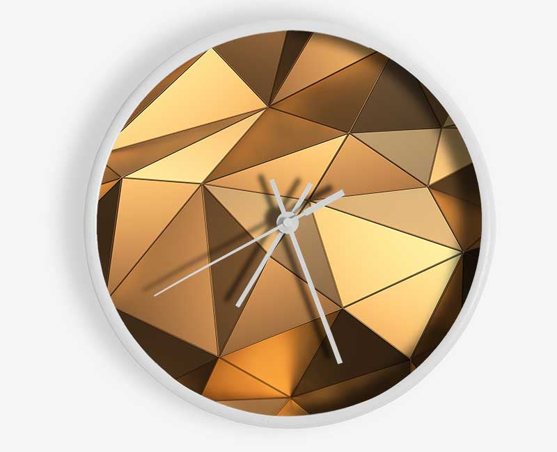 Gold Geometric Triangles shining Clock - Wallart-Direct UK