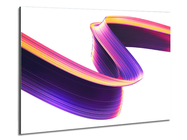 Purple Ribbon swirl Metal Print
