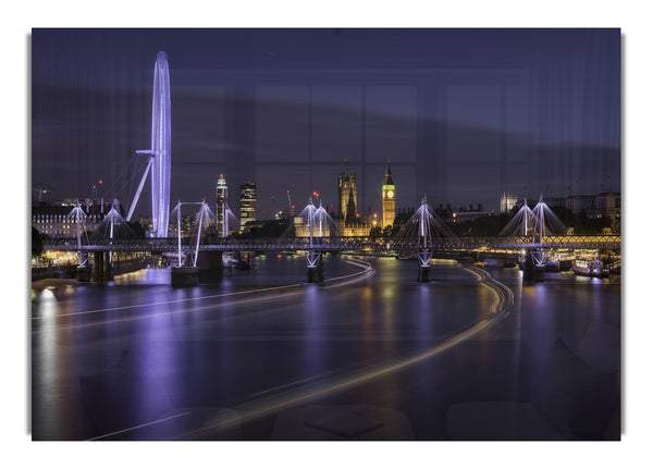 London at night light trails