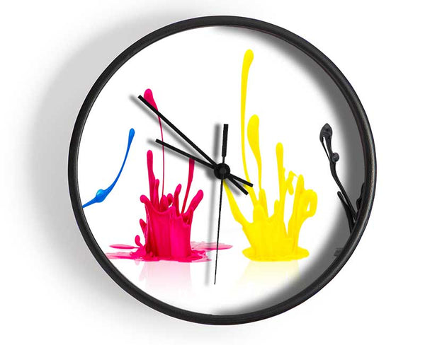 Four splashes of ink Clock - Wallart-Direct UK