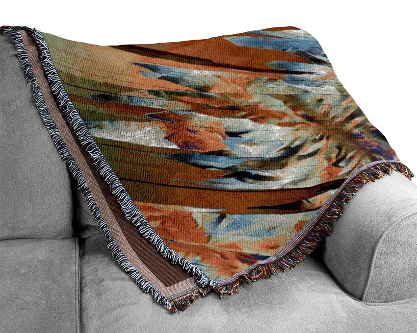 Neon Burnt Fractured colours Woven Blanket