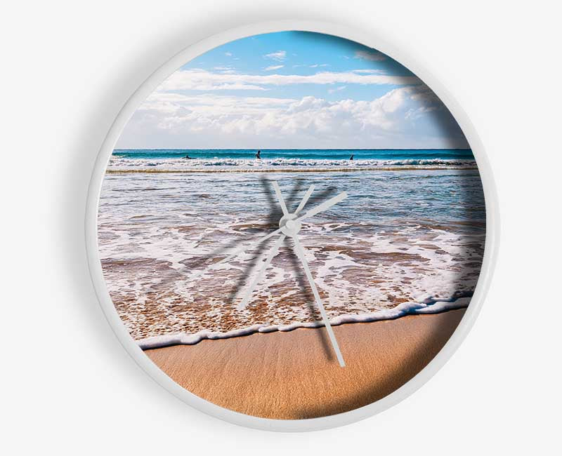 Beautiful sandy day at the beach Clock - Wallart-Direct UK