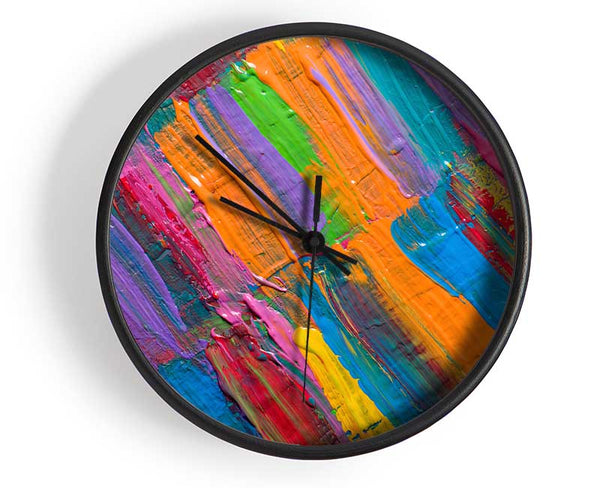 Thick and runny brush strokes Clock - Wallart-Direct UK