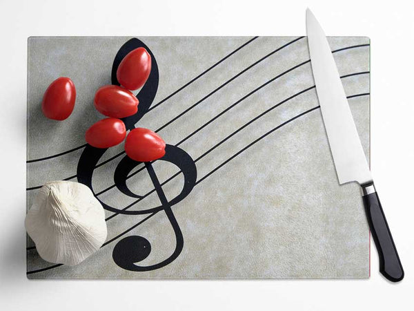 treble clef note Glass Chopping Board