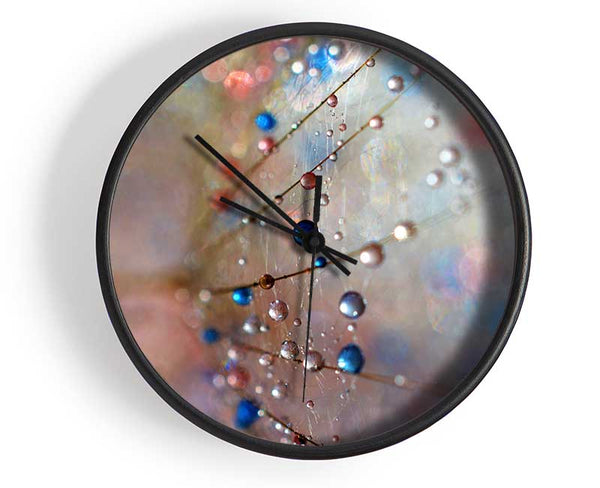 Droplets of colour on a flower Clock - Wallart-Direct UK
