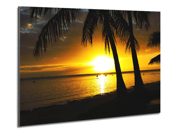 Watching the sunset in paradise Metal Print