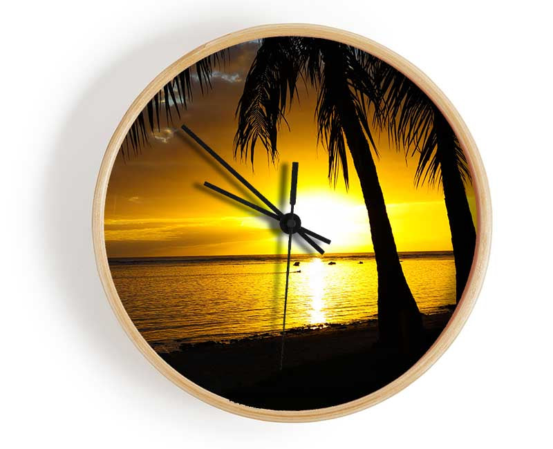 Watching the sunset in paradise Clock - Wallart-Direct UK