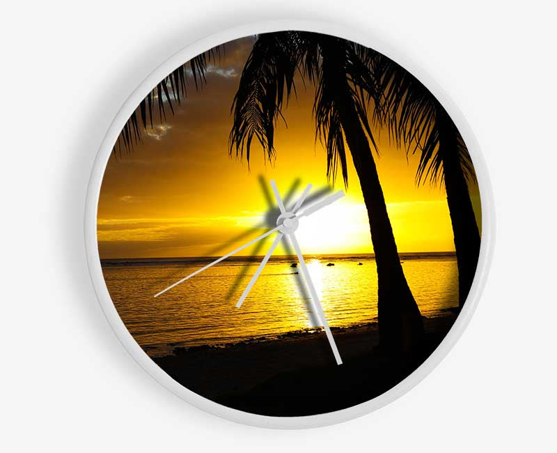 Watching the sunset in paradise Clock - Wallart-Direct UK
