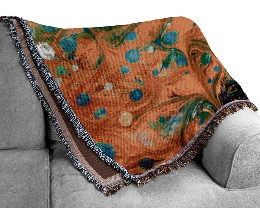 Peacock paint dabs Woven Blanket