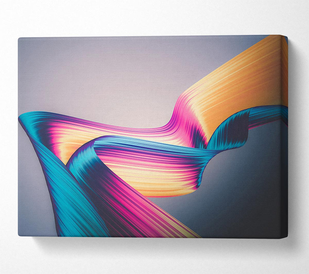 Picture of Coloured Ribbon flow Canvas Print Wall Art