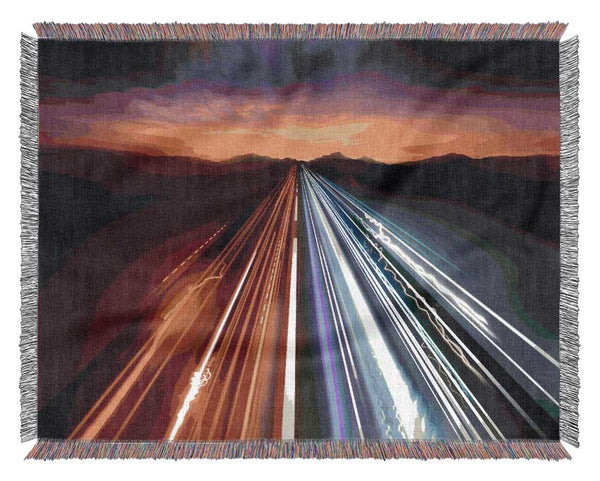 Electric lights on the highland Woven Blanket