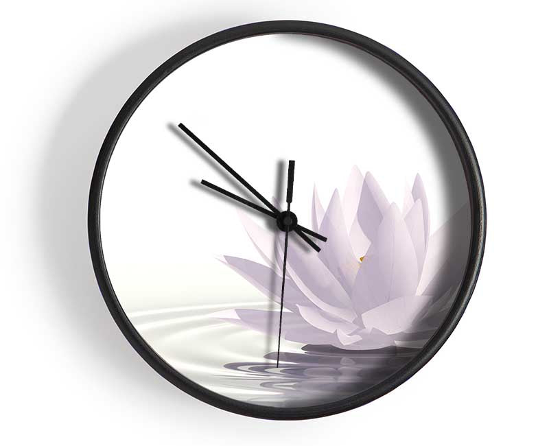 White lotus on rippled water Clock - Wallart-Direct UK