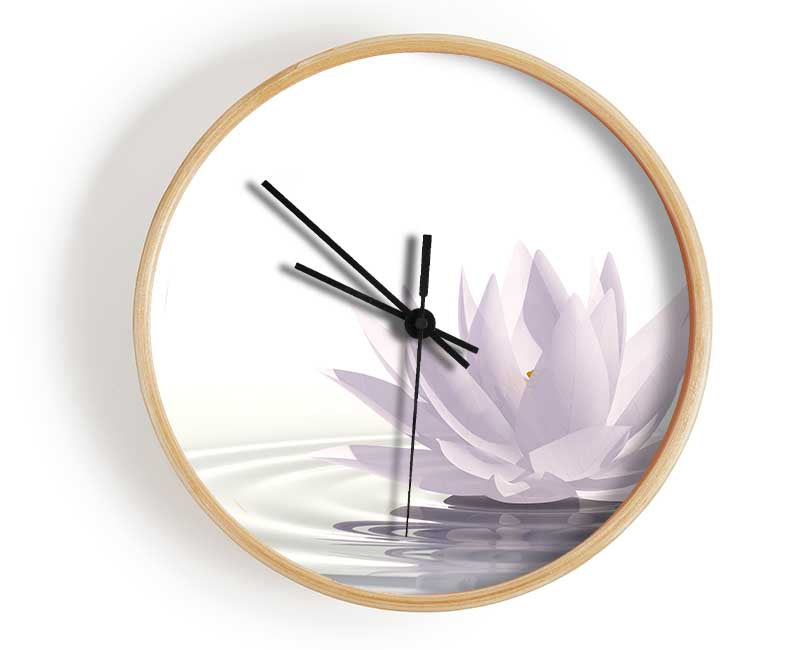 White lotus on rippled water Clock - Wallart-Direct UK