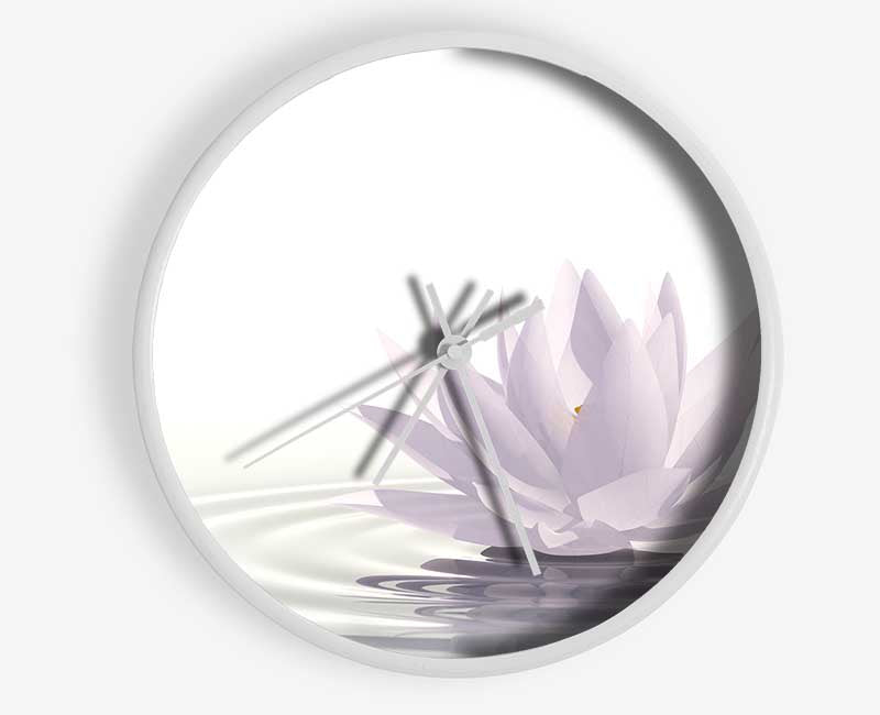 White lotus on rippled water Clock - Wallart-Direct UK