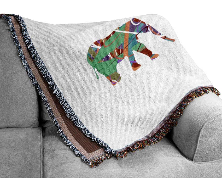 Safari animals lined up Woven Blanket