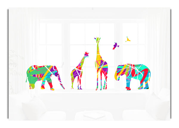 Safari animals lined up