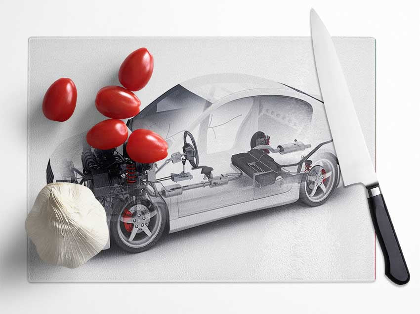 Inside of a car diafram Glass Chopping Board