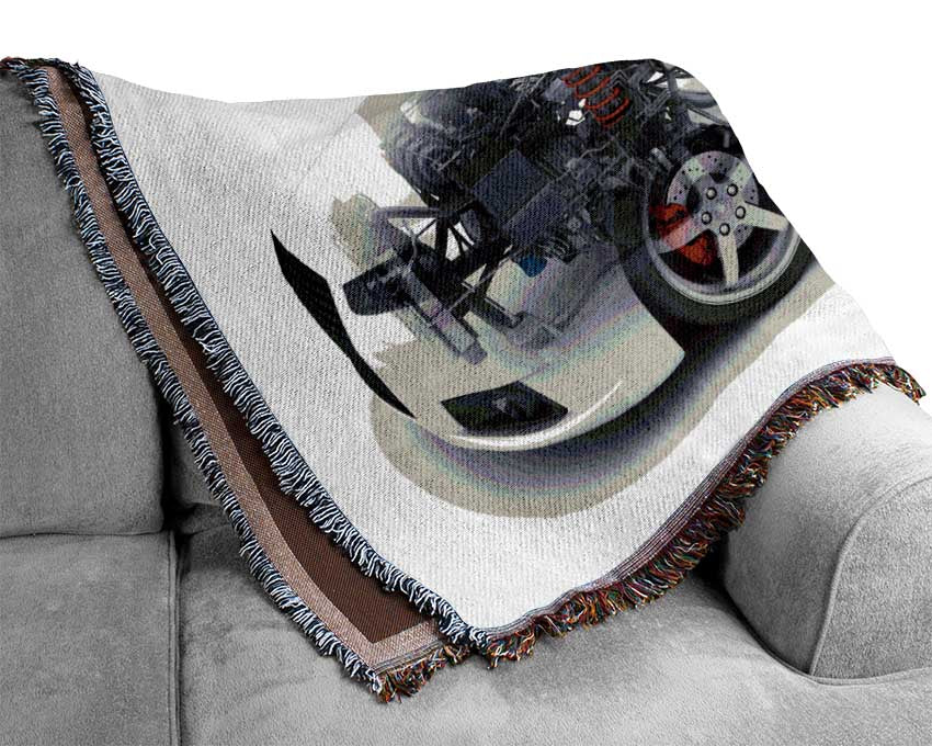 Inside of a car diafram Woven Blanket