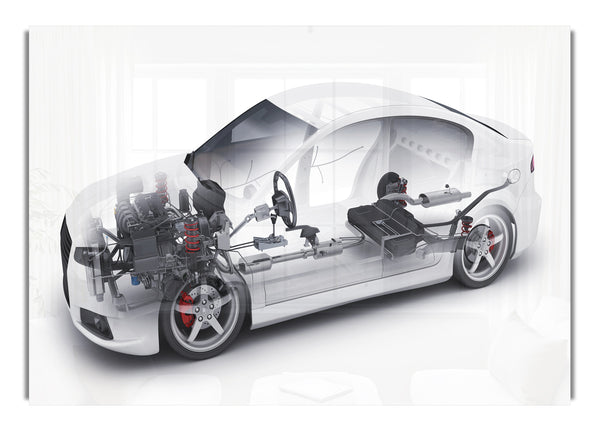 Innenansicht eines Auto-Diagramms