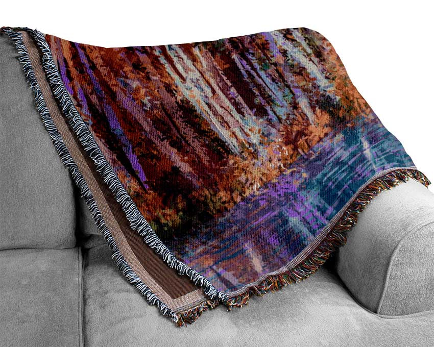 Abstract forest colour strokes Woven Blanket