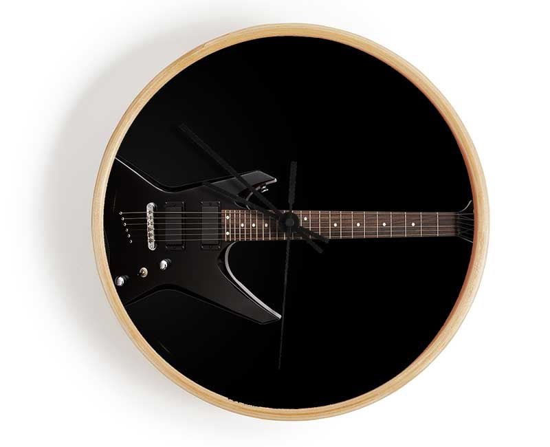 Rock and roll black guitar Clock - Wallart-Direct UK