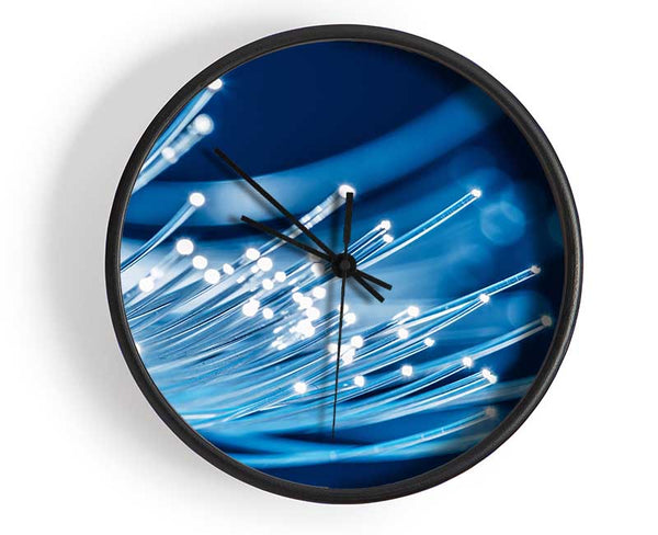 Glowing Blue crystals Clock - Wallart-Direct UK