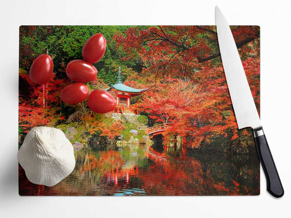 Oriental River in the woods Glass Chopping Board