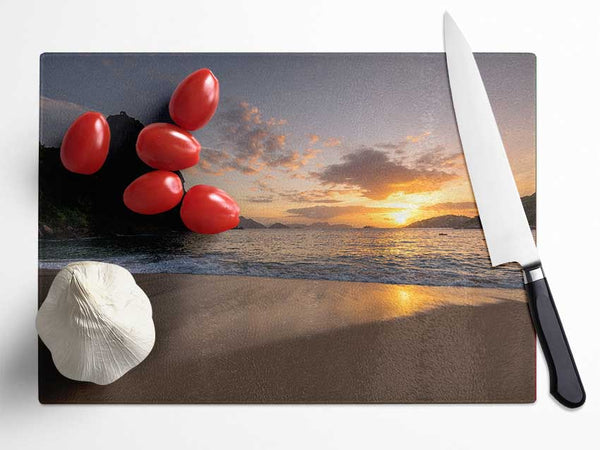 Spectaclar view at the beach Glass Chopping Board