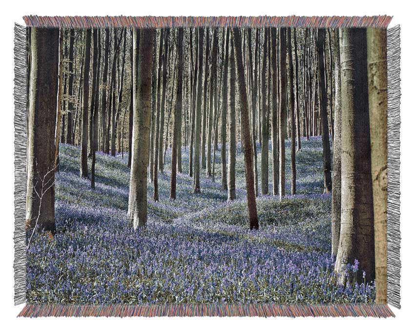 Stunning beautiful lilac woodland walk Woven Blanket