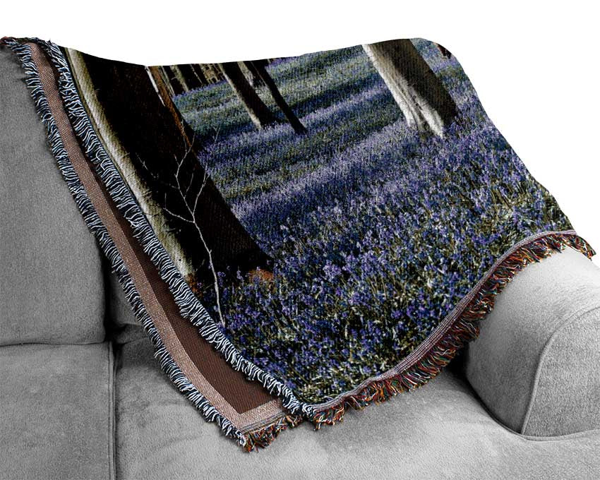 Stunning beautiful lilac woodland walk Woven Blanket