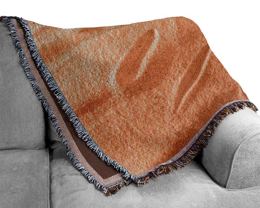 Sunset in the sand Woven Blanket