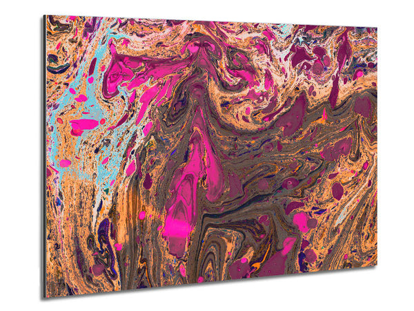 Oily Paint flows Metal Print