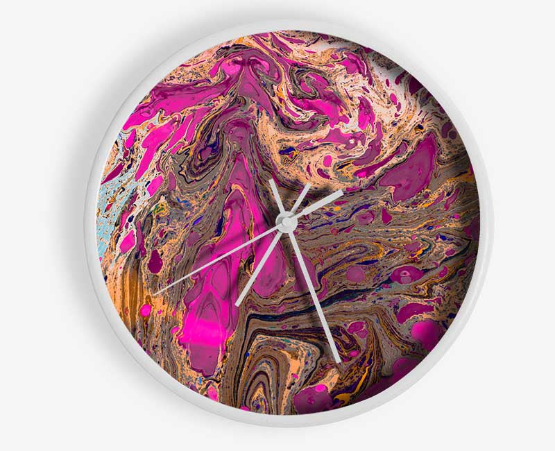 Oily Paint flows Clock - Wallart-Direct UK