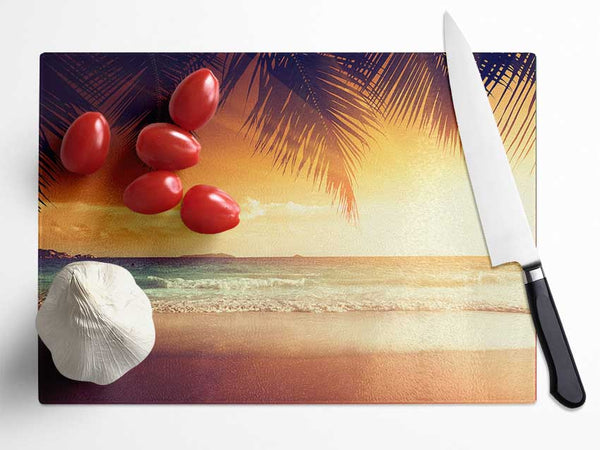 Dreamy sunny break Glass Chopping Board