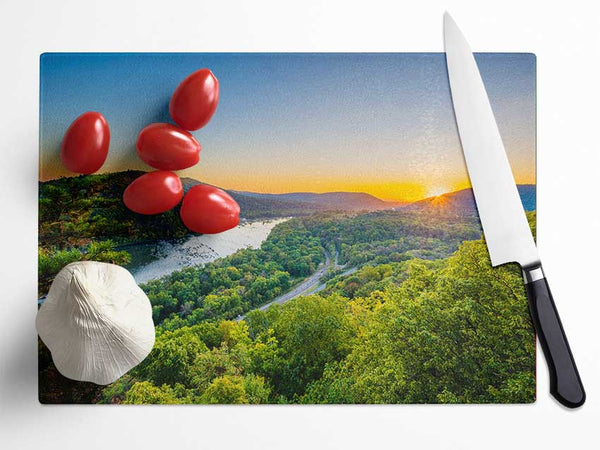 highway through the jungle Glass Chopping Board