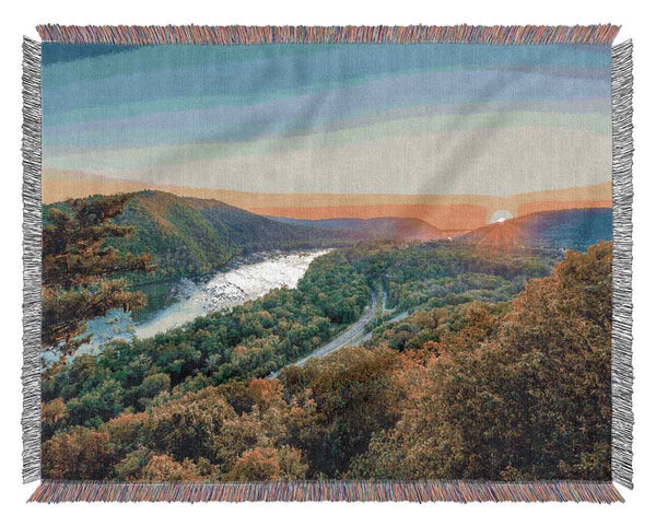 highway through the jungle Woven Blanket