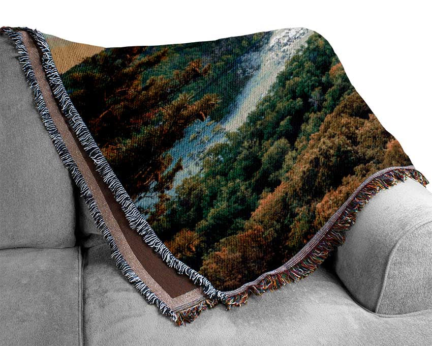 highway through the jungle Woven Blanket