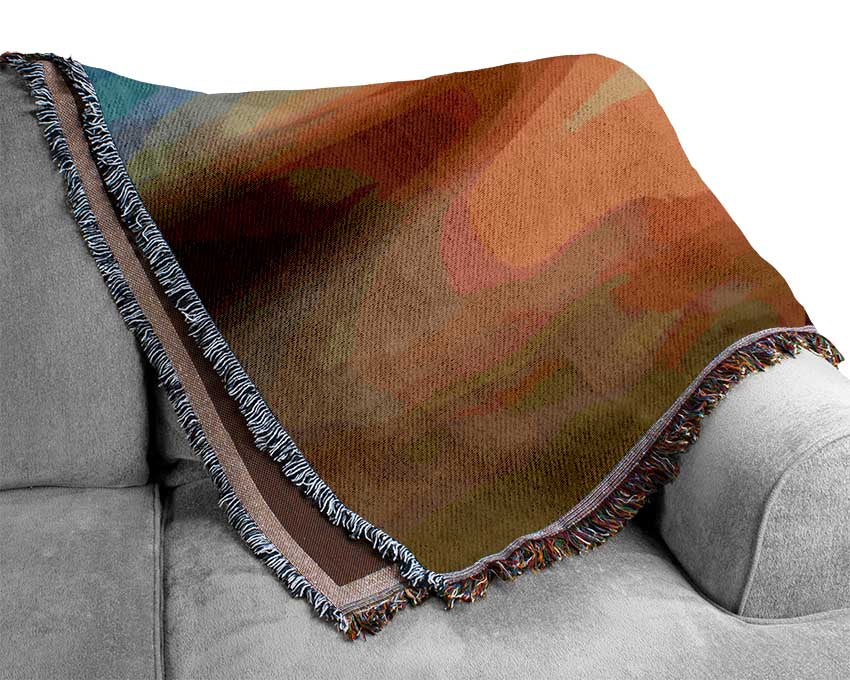 Sunset between hands Woven Blanket